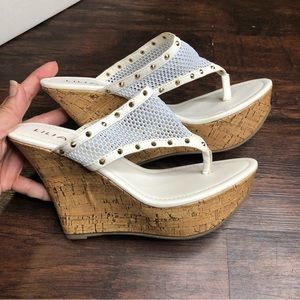 Liliana white wedges size 8.5